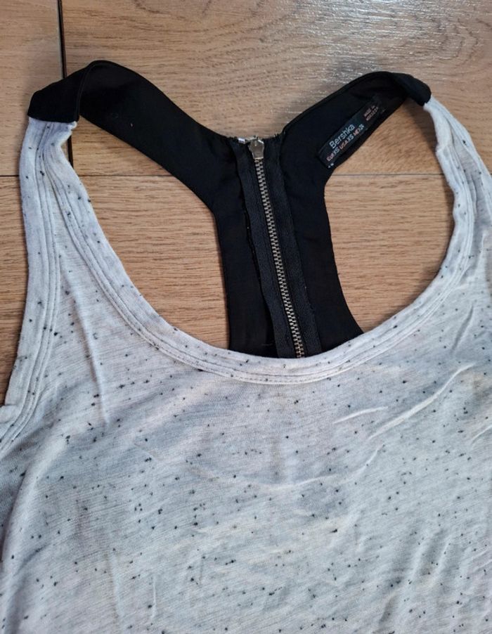 Débardeur bershka gris chiné taille xs - photo numéro 2