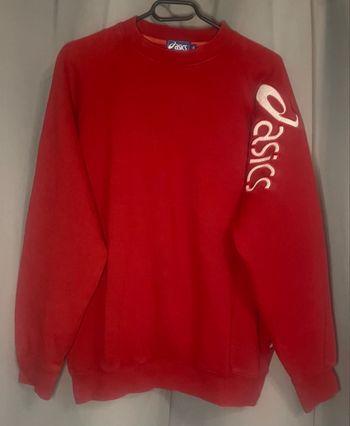 Pull vintage »Asics »rouge et blanc