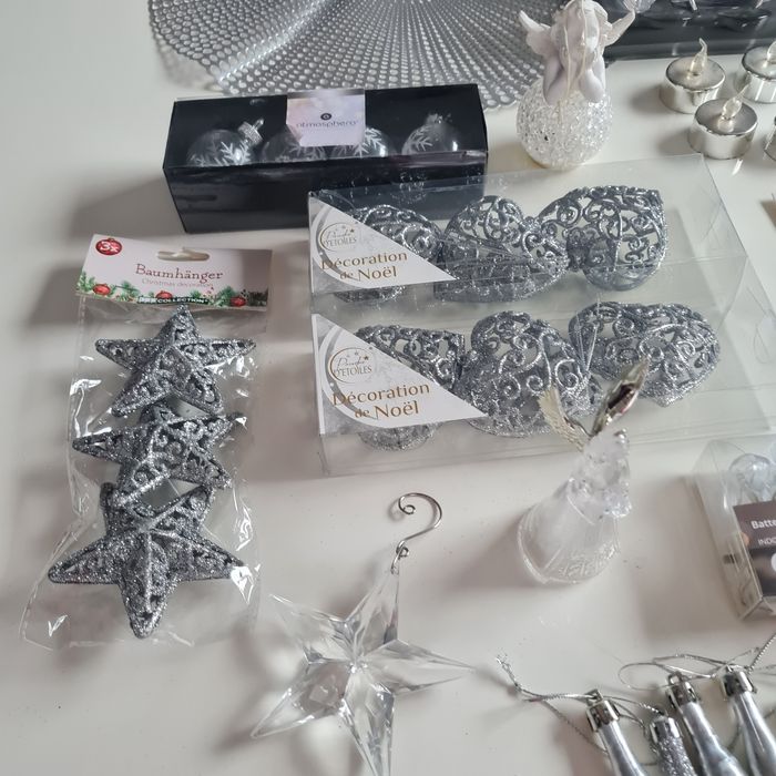 Magnifique lot de décorations de noel argenté - photo numéro 4