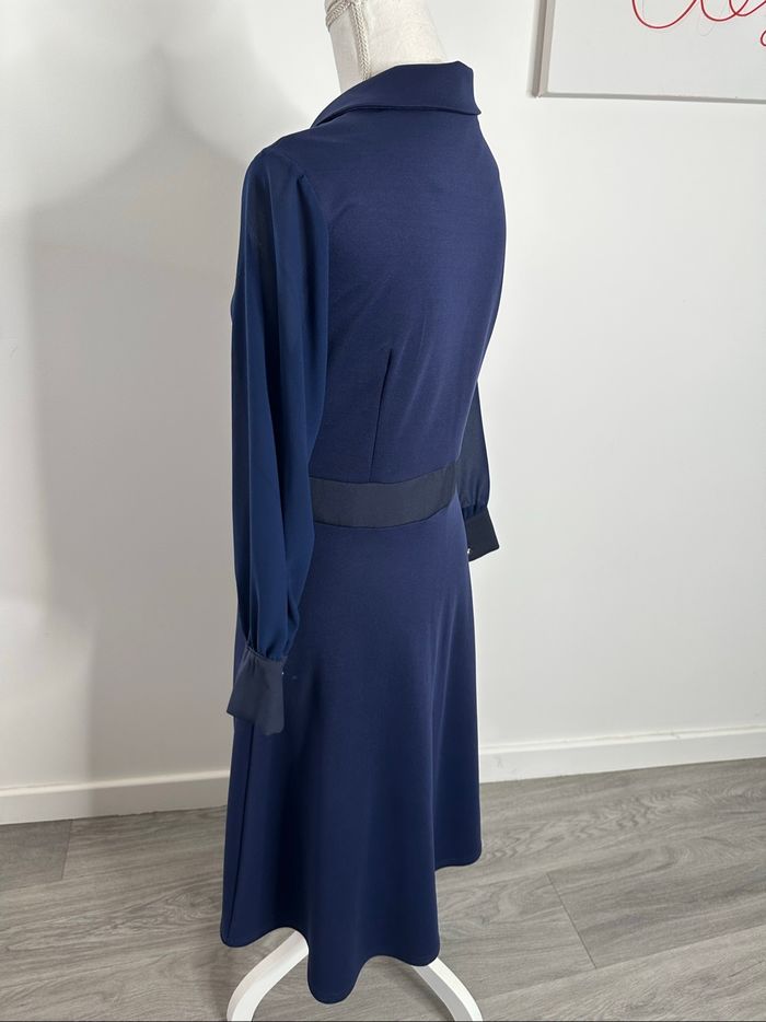 Robe chic cache cœur bleue marine T38 M - photo numéro 5