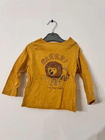 Tee shirt manche longue moutarde lion