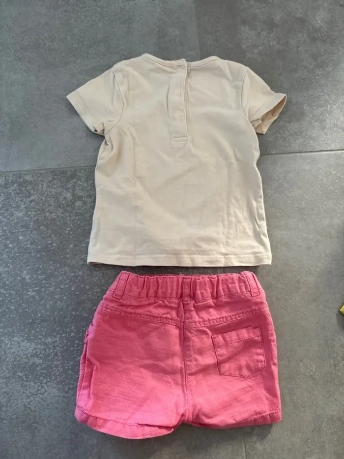 Ensemble été short et tee shirt manche courte 12 mois - photo numéro 2