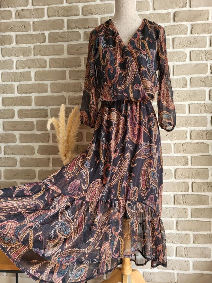 Robe longue et fluide imprimé cachemire Cache Cache - Bohème chic - photo numéro 2