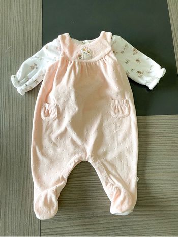 Ensemble Sergent Major salopette et gilet taille 3 mois bébé fille 