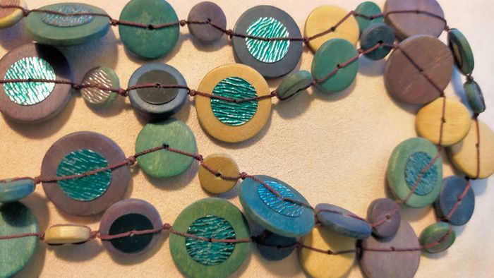 Collier long en pâte polymère – Style ethnique bohème – Collection Terres d’Ailleurs - photo numéro 5