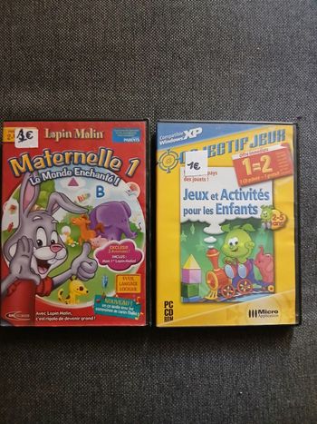Lot de deux jeux de pc pour maternelle