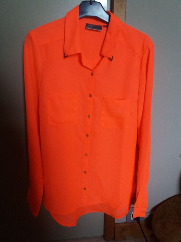 Chemisier orange fluo