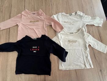 Lot de t-shirts manches longues bébé fille 3 mois