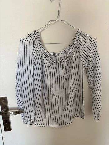 T-shirt à rayures blanc et noir