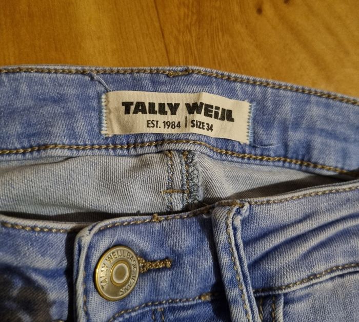 Jean slim tally weijl bleu clair genoux ouvert taille 34 - photo numéro 4