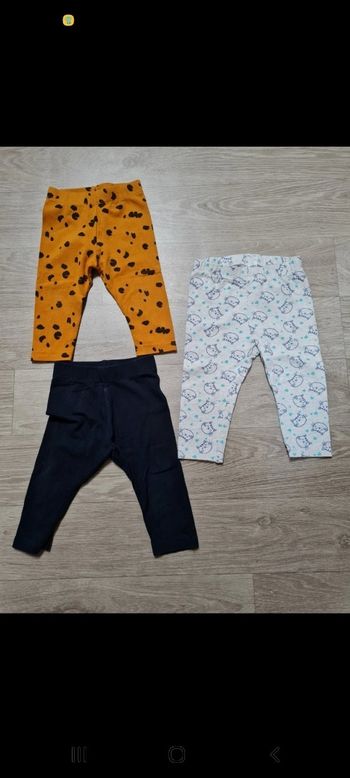 Lot 3 leggings 6 et 9 mois