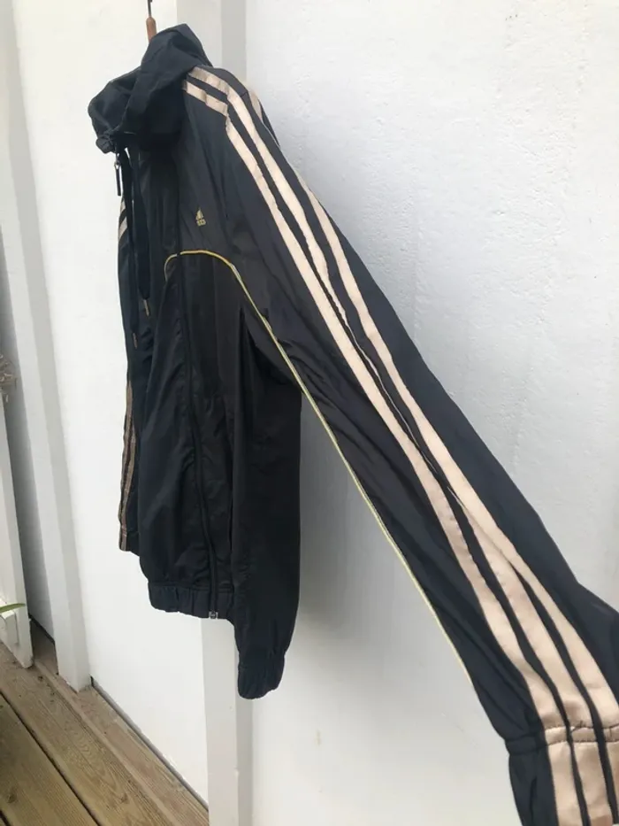 Adidas windbreaker track jacket black golden Mens S - photo numéro 5