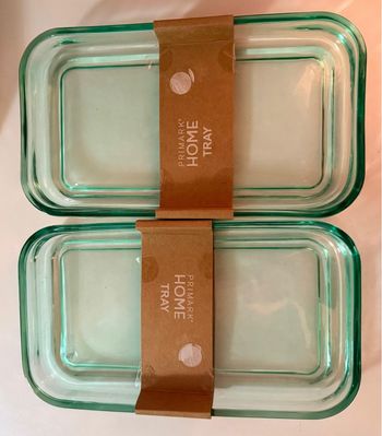 2 Plateau en verre decor NEUF