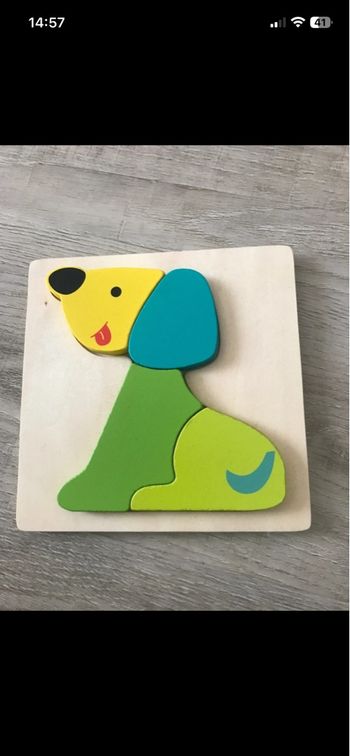 Puzzle chien en bois
