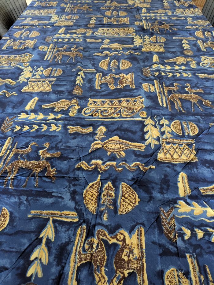 Tissu coton neuf imprimé bleu - photo numéro 2
