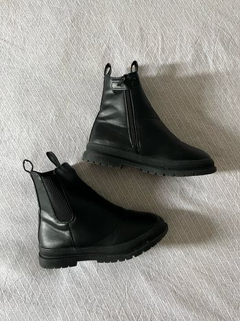 Botine noir cuir fille