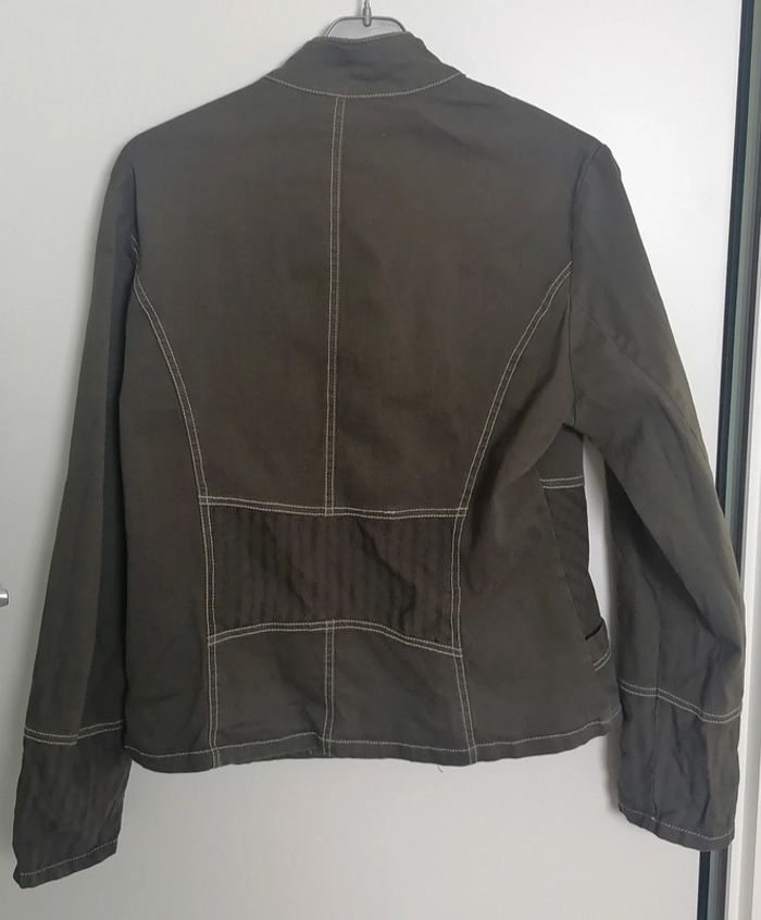 Veste / blazer en jean kaki Taille 44 XXL Jacqueline RIU - photo numéro 11