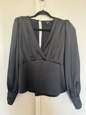 Blouse manches longues satinéenoire