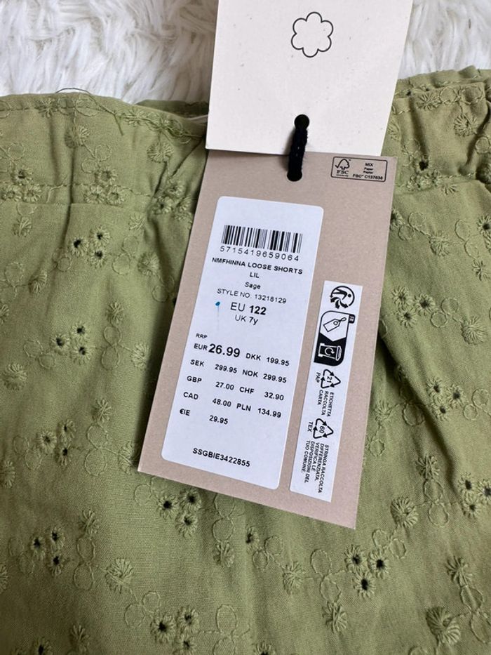 Short vert broderie anglaise Lil Atelier taille 7 ans - photo numéro 5