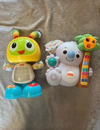 lot 2 jeux d’éveils interactifs Fisher Price - bebo le robot & noah le koala, à partir de 9M