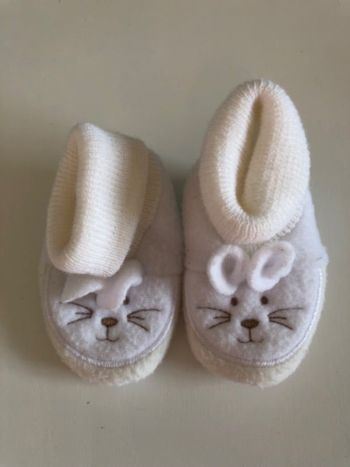 Chaussons naissance Chat blanc