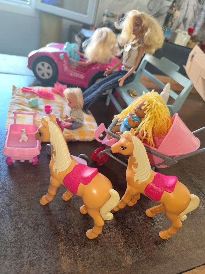 Barbie lot voiture poney poussette accessoires - photo numéro 6
