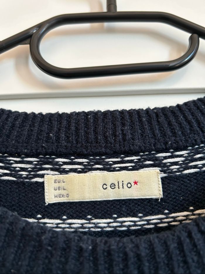 Pull marine à motifs Homme Celio Taille L - photo numéro 4