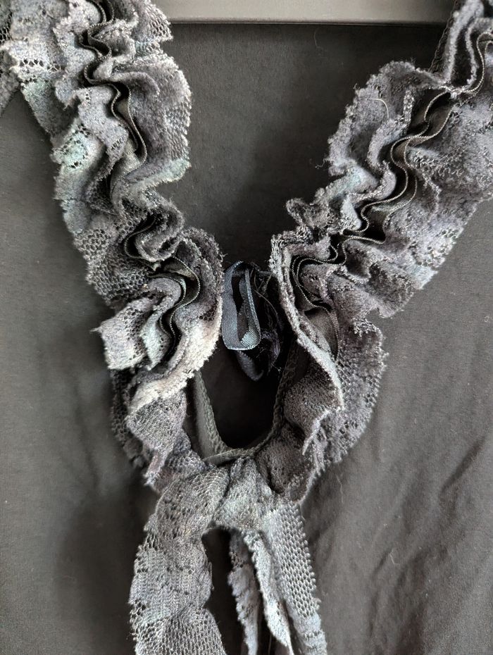 Haut manches longues noir et gris lovie paris taille s - photo numéro 4