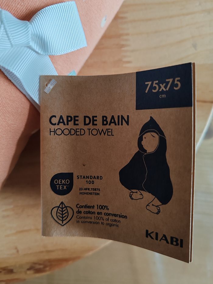 Cape de bain + gant 75x75 Kiabi Neuf 🌸 - photo numéro 4