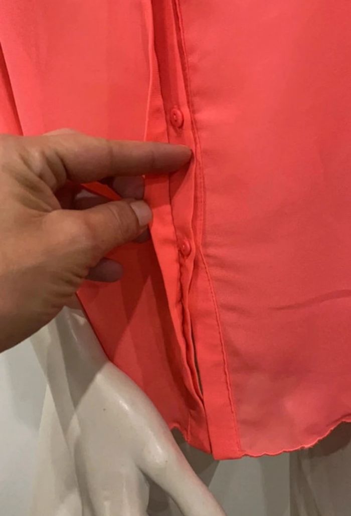 Joli haut fluo effet transparent Color Block taille 38 - photo numéro 4