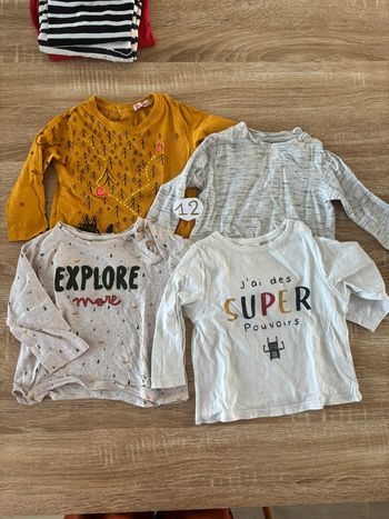 Lot t-shirt manche longue 12 mois