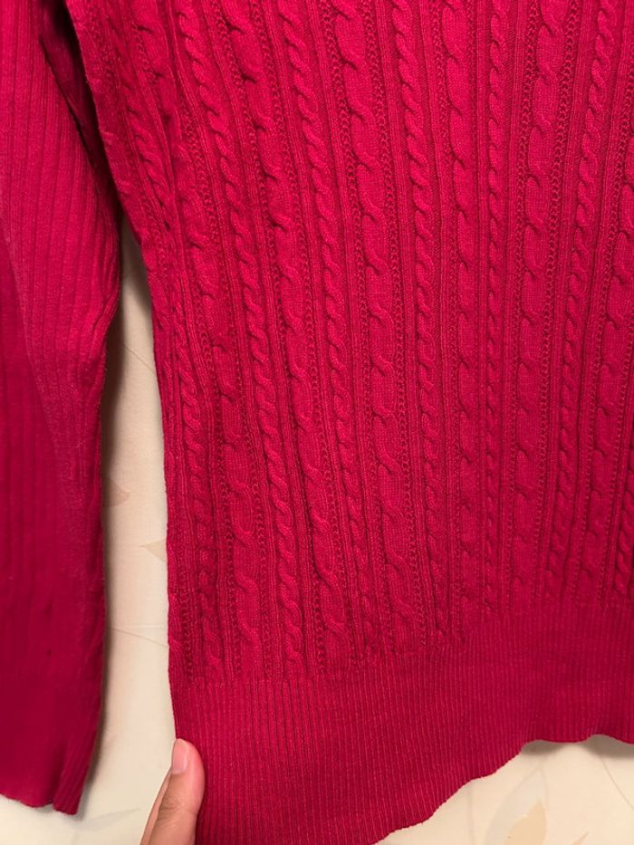 Pull rose fushia torsadé taille 158/164 - photo numéro 2