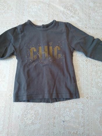 Tee-shirt gris foncé Chic 12 mois
