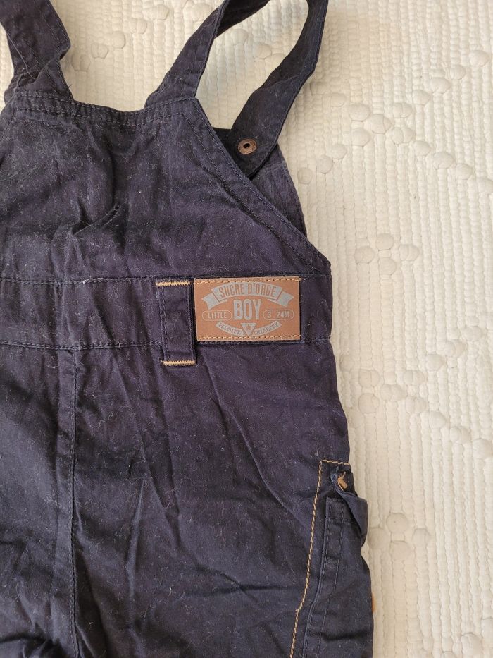 Salopette bleue marine bébé garçon 6 mois sucre d'orge - photo numéro 5