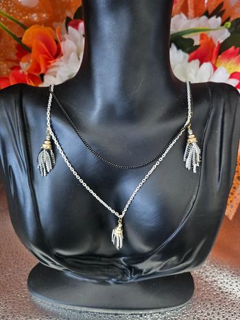 Collier ses pompons en chaînes, ikita en acier inoxydable