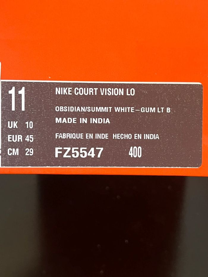 Nike Court Vision Low Obsidian/Blanc – Neuf avec étiquette – Taille 45 - photo numéro 7