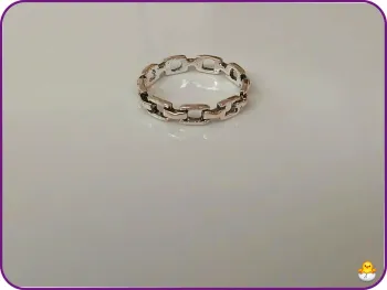 Bague argentée tendance en acier inoxydable