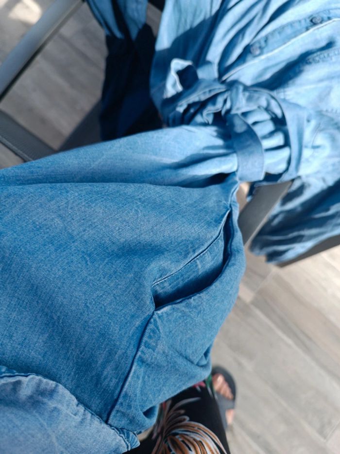 Chemise robe en jean - photo numéro 7