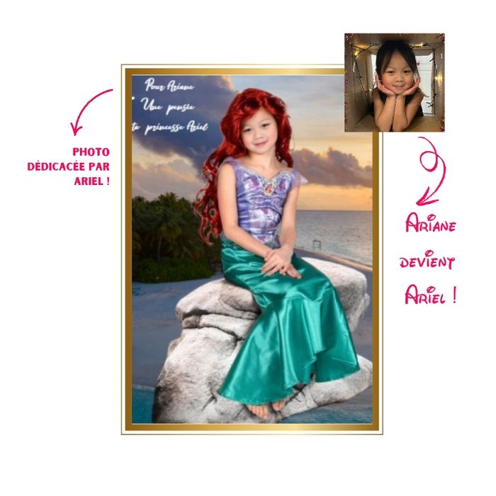 Cadre photo personnalisé : Votre enfant devient sa princesse préférée, Ariel la petite sirène  !