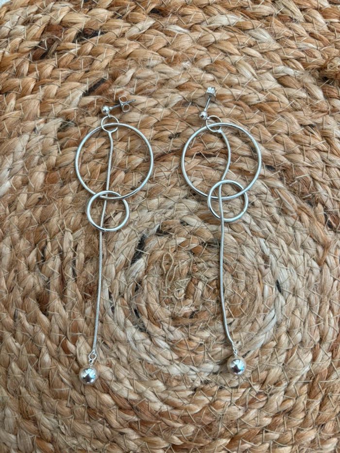 Boucles longues argentés