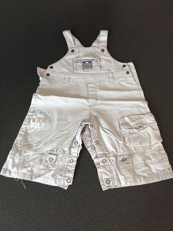 Salopette gris clair Lapin bleu Taille 6 mois