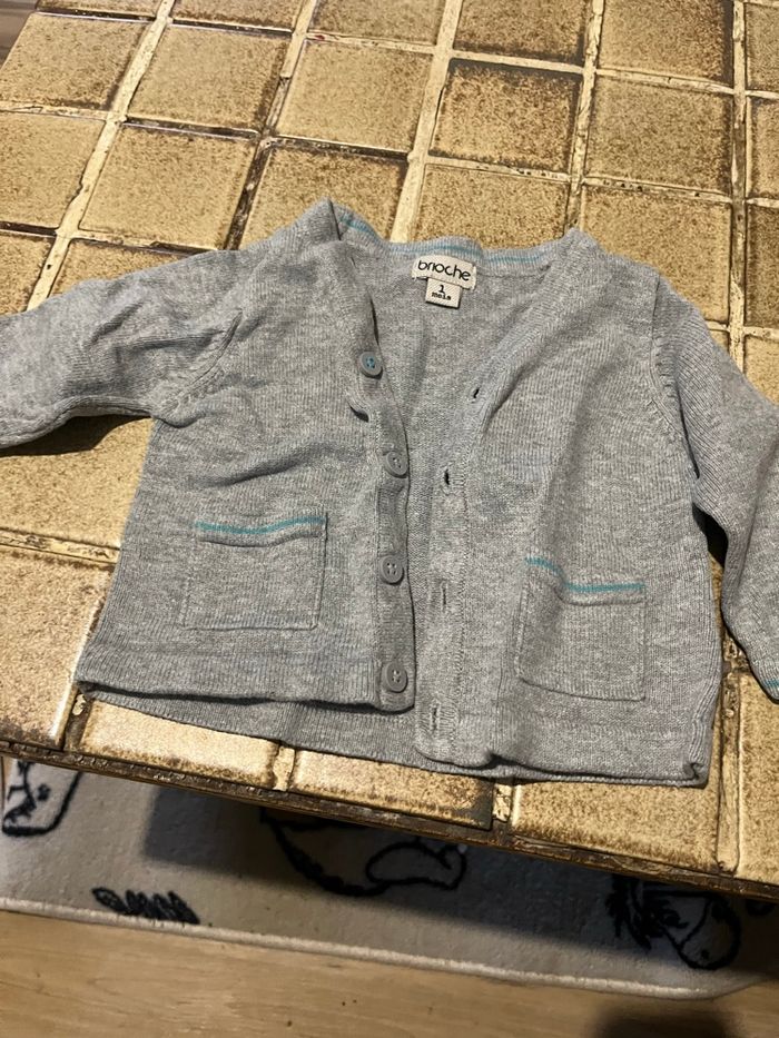 Gilet garçon 1 mois Brioche