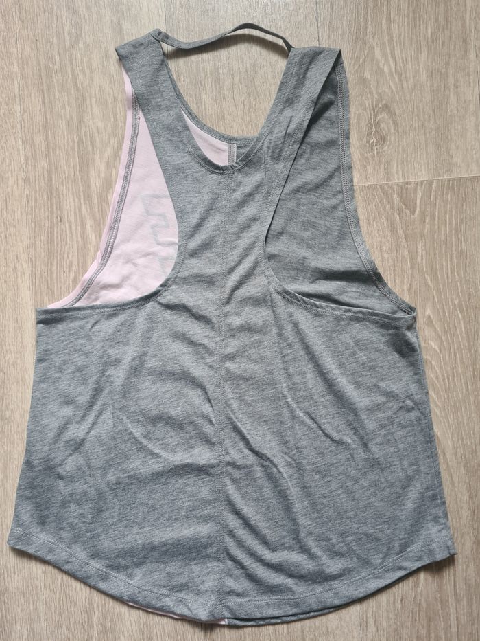 Débardeur Femme Nike Gris Rose Taille S Très Bon État Sport Fitness Running Été - photo numéro 3