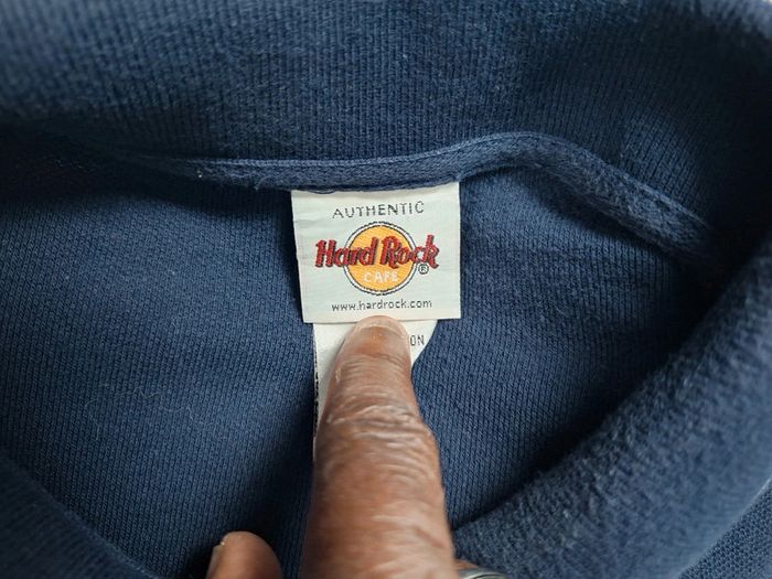 Polo hard rock cafe bleu key west - taille L - homme logo brodé (427) - photo numéro 6