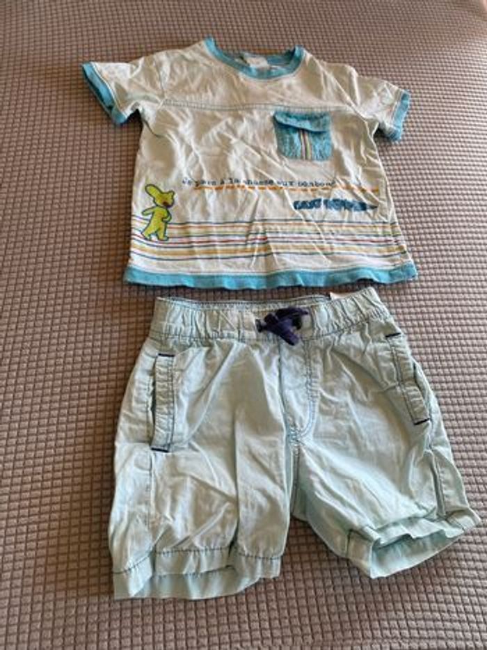 Ensemble polo t-shirt + short 24 mois 2 ans