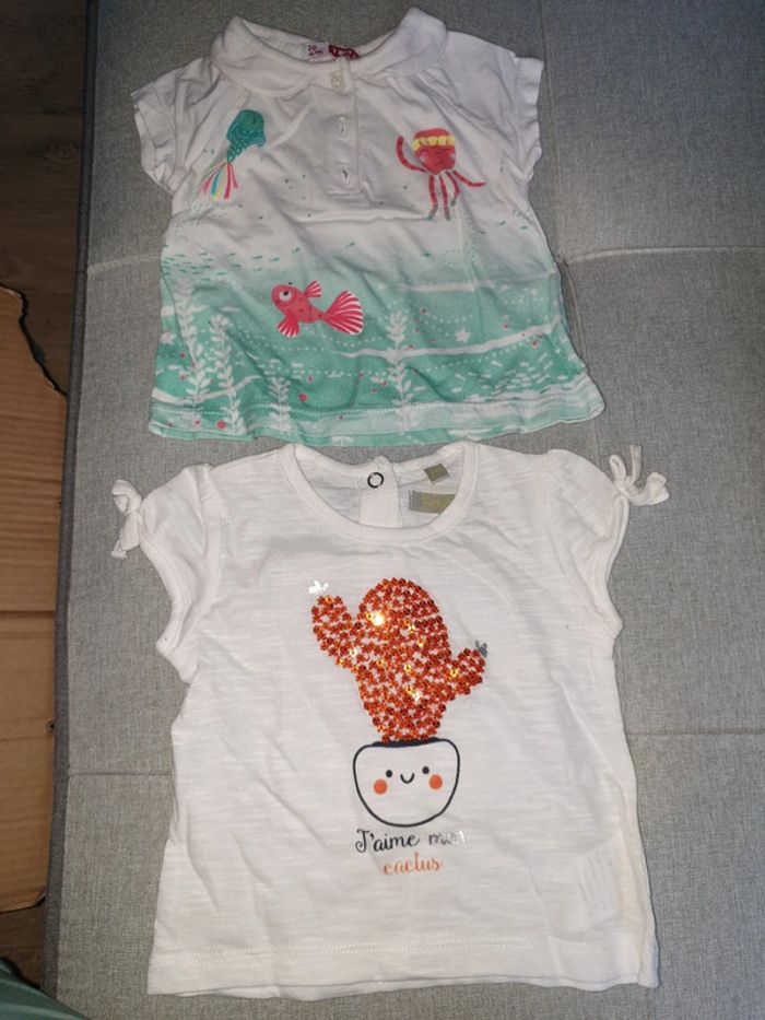2 t-shirt manche courte 3mois