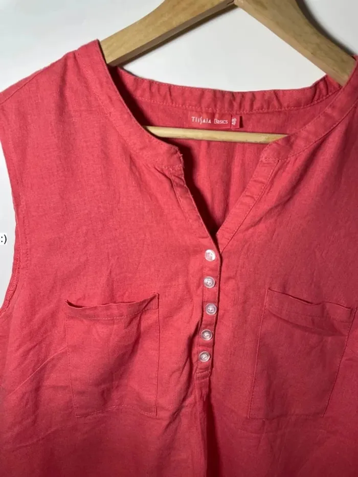 Blouse sans manches en coton et lin taille 48 / Tissaia - photo numéro 4