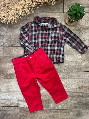 🎄Ensemble garçon chemise+pantalon 12mois obaibi et bout’chou🍒