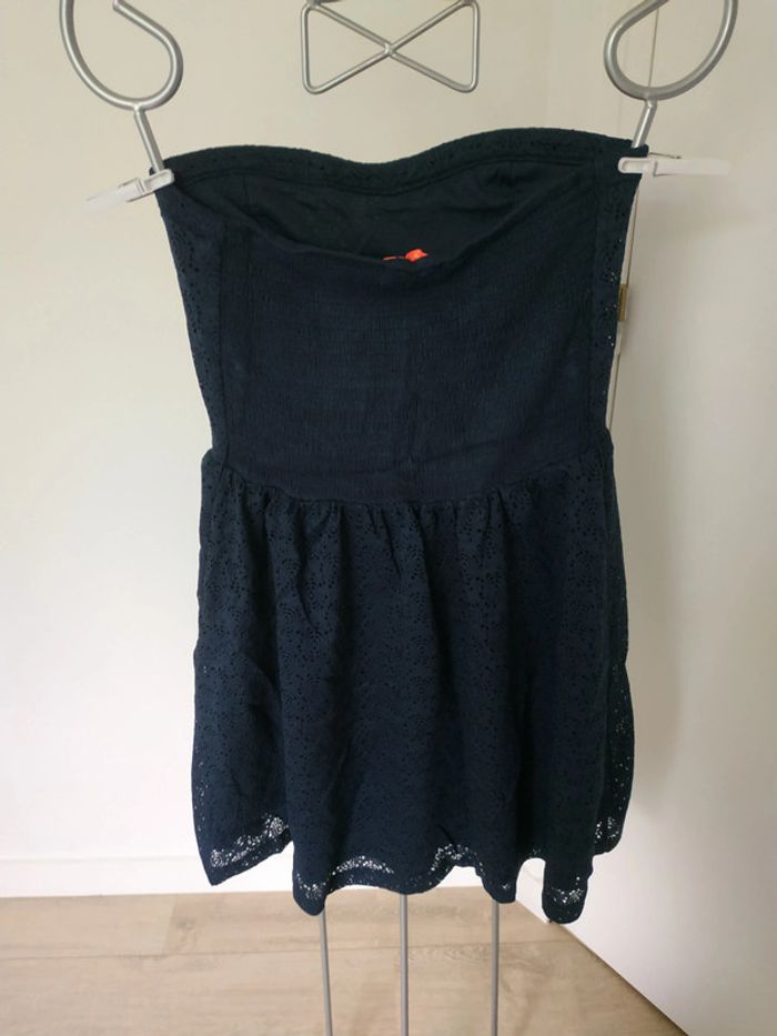 Robe bustier dentelle t42 bleue marine - photo numéro 3