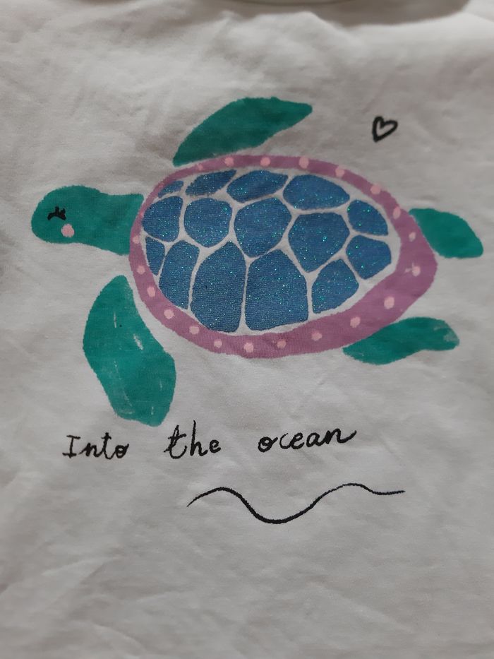 tee-shirt manches courtes fille - tortue - Zara - 2 ans - 92 cm - photo numéro 3